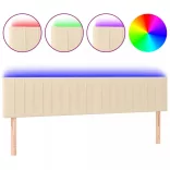 krémszínű szövet LED-es fejtámla 200x5x78/88 cm