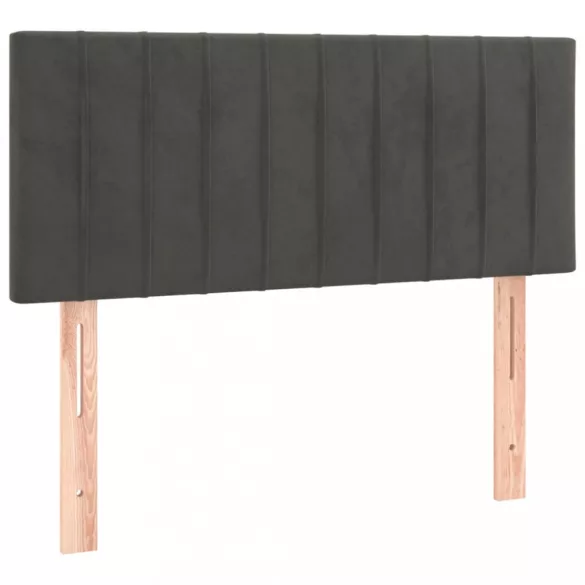 sötétszürke bársony LED-es fejtámla 80 x 5 x 78/88 cm