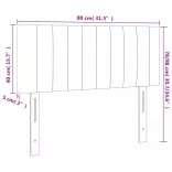 sötétzöld bársony LED-es fejtámla 80 x 5 x 78/88 cm
