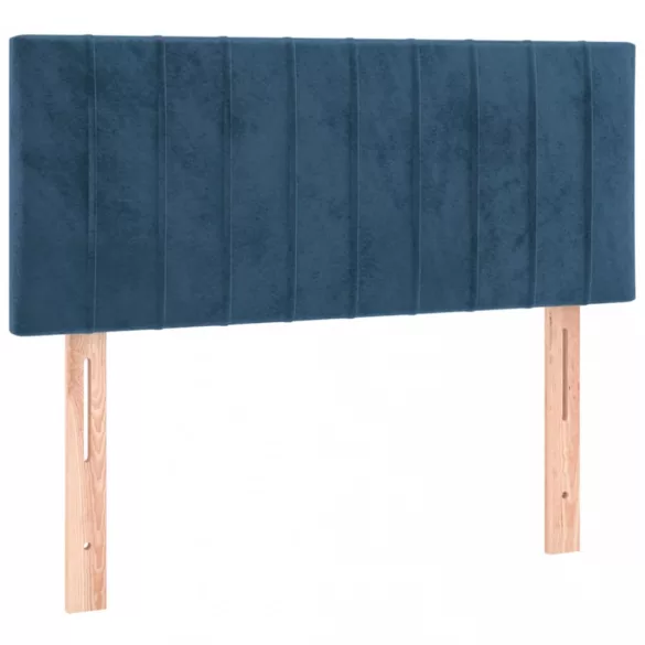 sötétkék bársony LED-es fejtámla 80 x 5 x 78/88 cm
