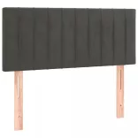 sötétszürke bársony LED-es fejtámla 90x5x78/88 cm