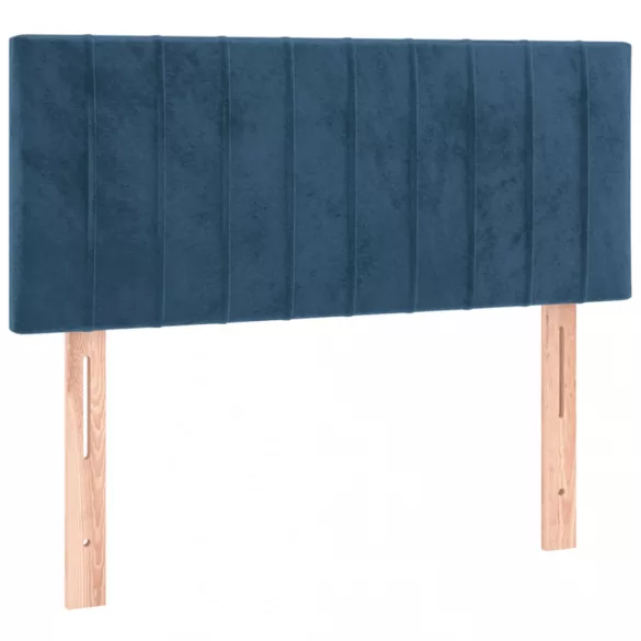 sötétkék bársony LED-es fejtámla 90x5x78/88 cm