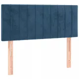sötétkék bársony LED-es fejtámla 100x5x78/88 cm