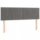 világosszürke bársony LED-es fejtámla 144x5x78/88 cm