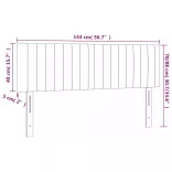 sötétszürke bársony LED-es fejtámla 144x5x78/88 cm