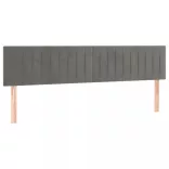 világosszürke bársony LED-es fejtámla 160x5x78/88 cm