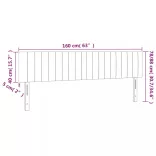 világosszürke bársony LED-es fejtámla 160x5x78/88 cm
