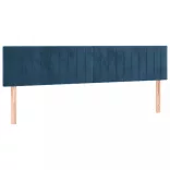 sötétkék bársony LED-es fejtámla 160x5x78/88 cm