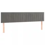 világosszürke bársony LED-es fejtámla 180x5x78/88 cm