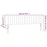 világosszürke bársony LED-es fejtámla 180x5x78/88 cm