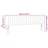 sötétzöld bársony LED-es fejtámla 180x5x78/88 cm