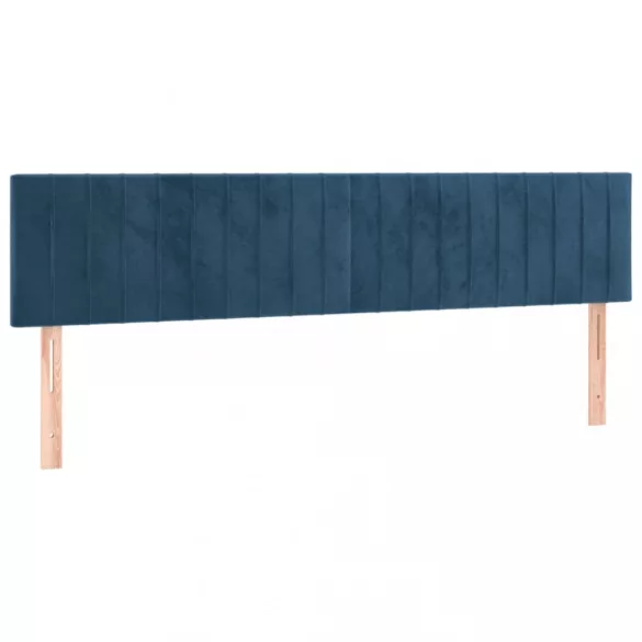 sötétkék bársony LED-es fejtámla 180x5x78/88 cm