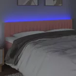 rózsaszín bársony LED-es fejtámla 180x5x78/88 cm