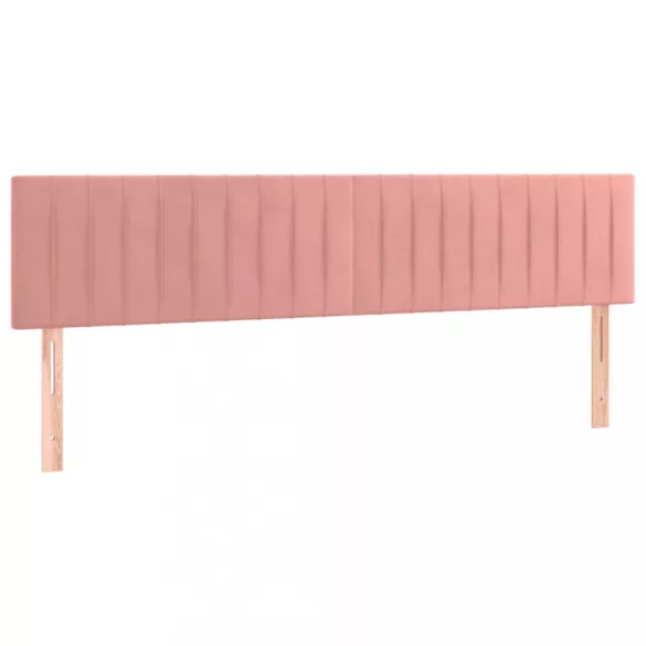 rózsaszín bársony LED-es fejtámla 180x5x78/88 cm