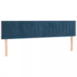 sötétkék bársony LED-es fejtámla 200x5x78/88 cm