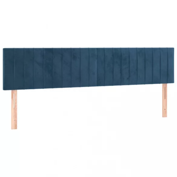 sötétkék bársony LED-es fejtámla 200x5x78/88 cm