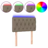 tópszínű szövet LED-es fejtámla 80 x 7 x 78/88 cm