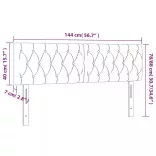 világosszürke szövet LED-es fejtámla 144 x 7 x 78/88 cm