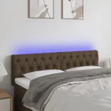 sötétbarna szövet LED-es fejtámla 144 x 7 x 78/88 cm