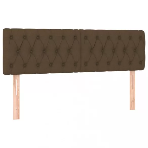 sötétbarna szövet LED-es fejtámla 144 x 7 x 78/88 cm
