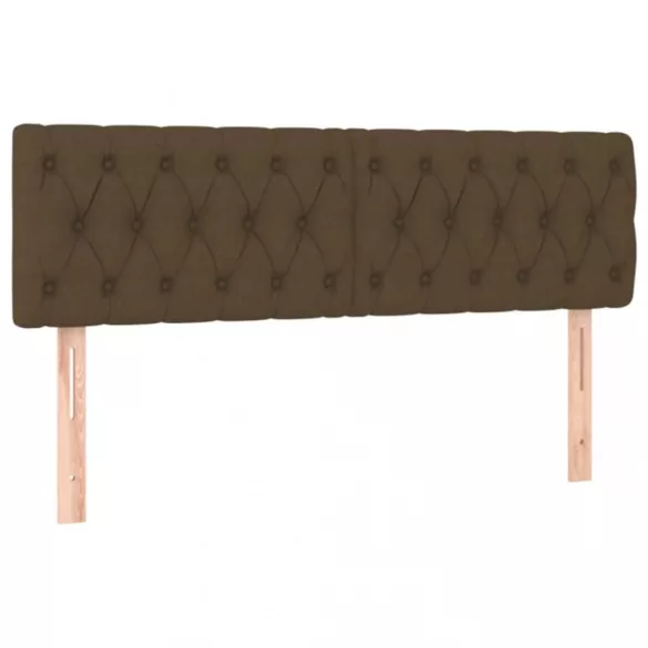 sötétbarna szövet LED-es fejtámla 160x7x78/88 cm