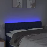 kék szövet LED-es fejtámla 160x7x78/88 cm