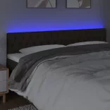 sötétbarna szövet LED-es fejtámla 200x7x78/88 cm