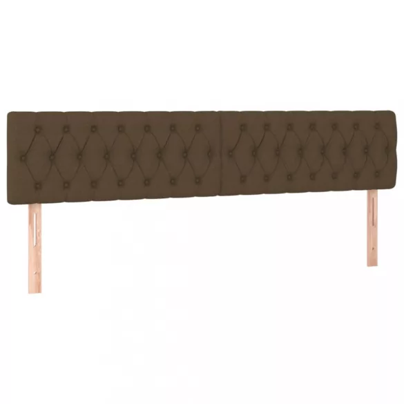 sötétbarna szövet LED-es fejtámla 200x7x78/88 cm