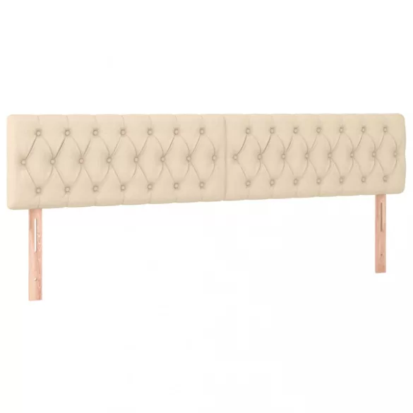 krémszínű szövet LED-es fejtámla 200x7x78/88 cm