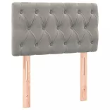 világosszürke bársony LED-es fejtámla 80x7x78/88 cm