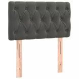 sötétszürke bársony LED-es fejtámla 80x7x78/88 cm