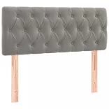 világosszürke bársony LED-es fejtámla 90 x 7 x 78/88 cm