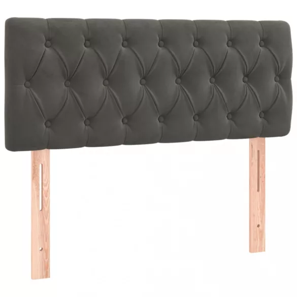 sötétszürke bársony LED-es fejtámla 90 x 7 x 78/88 cm