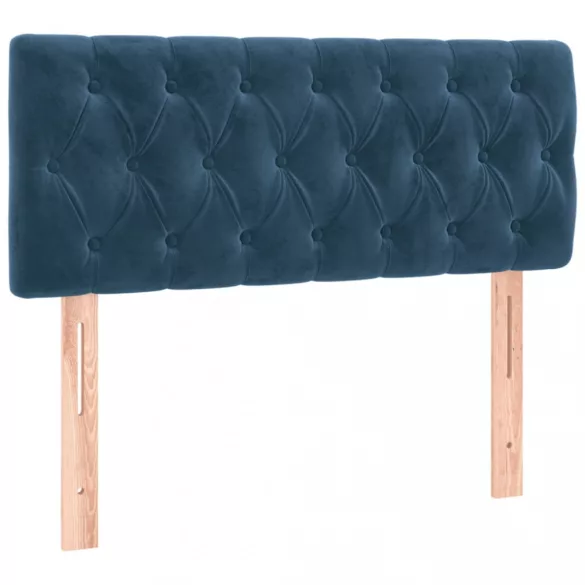 sötétkék bársony LED-es fejtámla 90 x 7 x 78/88 cm