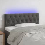 sötétszürke bársony LED-es fejtámla 100 x 7 x 78/88 cm