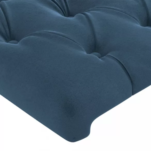 sötétkék bársony LED-es fejtámla 100 x 7 x 78/88 cm