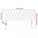 világosszürke bársony LED-es fejtámla 144 x 7 x 78/88 cm