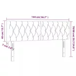 sötétszürke bársony LED-es fejtámla 144 x 7 x 78/88 cm