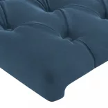 sötétkék bársony LED-es fejtámla 144 x 7 x 78/88 cm