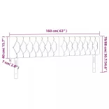 sötétszürke bársony LED-es fejtámla 160 x 7 x 78/88 cm