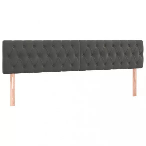 sötétszürke bársony LED-es fejtámla 180 x 7 x 78/88 cm