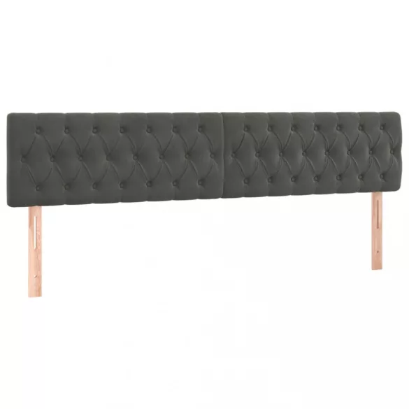 sötétszürke bársony LED-es fejtámla 200 x 7 x 78/88 cm