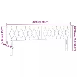 sötétzöld bársony LED-es fejtámla 200 x 7 x 78/88 cm