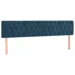 sötétkék bársony LED-es fejtámla 200 x 7 x 78/88 cm