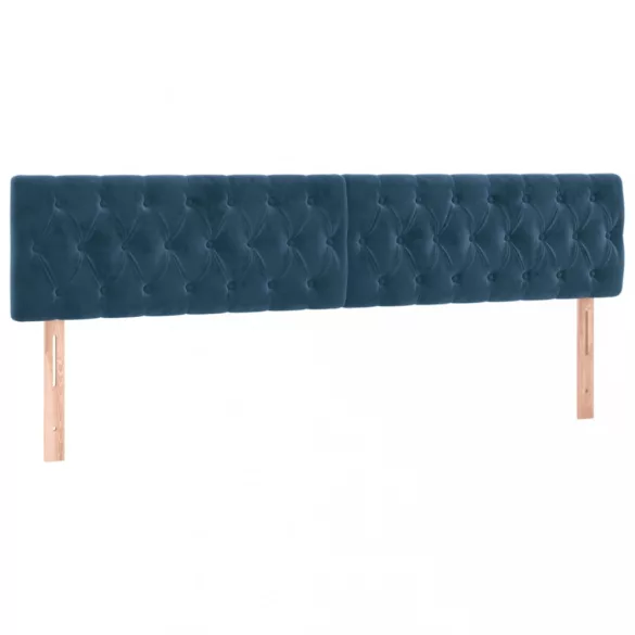 sötétkék bársony LED-es fejtámla 200 x 7 x 78/88 cm