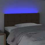 sötétbarna szövet LED-es fejtámla 80 x 5 x 78/88 cm