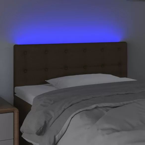 sötétbarna szövet LED-es fejtámla 80 x 5 x 78/88 cm