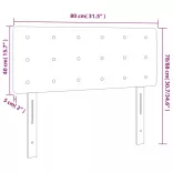 sötétbarna szövet LED-es fejtámla 80 x 5 x 78/88 cm