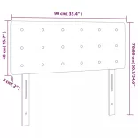 sötétszürke szövet LED-es fejtámla 90x5x78/88 cm