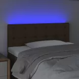 sötétbarna szövet LED-es fejtámla 90x5x78/88 cm
